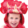 COSTUME DINOSAURO - TRICERATOPO ROSSO