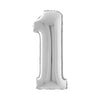 PALLONCINO FORMA NUMERO - ARGENTO 26 POLLICI