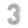 PALLONCINO FORMA NUMERO - ARGENTO 26 POLLICI