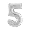 PALLONCINO FORMA NUMERO - ARGENTO 26 POLLICI