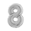 PALLONCINO FORMA NUMERO - ARGENTO 26 POLLICI