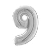 PALLONCINO FORMA NUMERO - ARGENTO 26 POLLICI