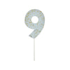 Candele Numero - Nove Glitter Blu