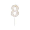 Candele Numero - Otto Glitter Bianco