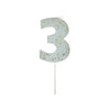 Candele Numero - Tre Glitter Blu
