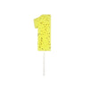Candele Numero - Uno Glitter Giallo 